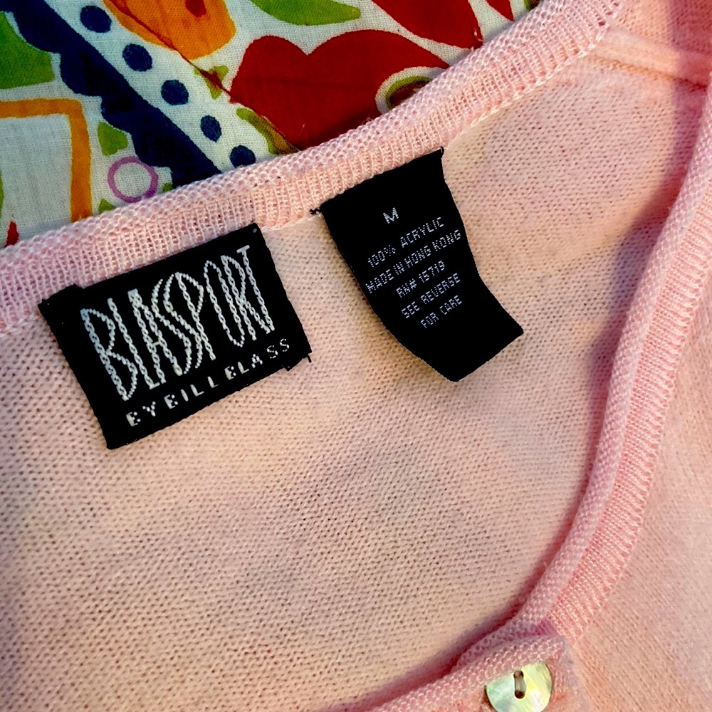 Vintage Bill Blass baby pink button cardigan - Picture 3 of 6